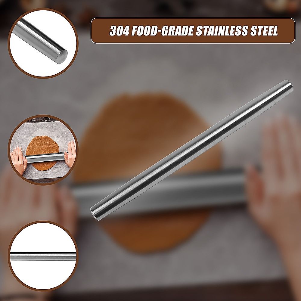 Randy & Travis Machinery Stainless Steel Rolling Pin, 42.5 cm