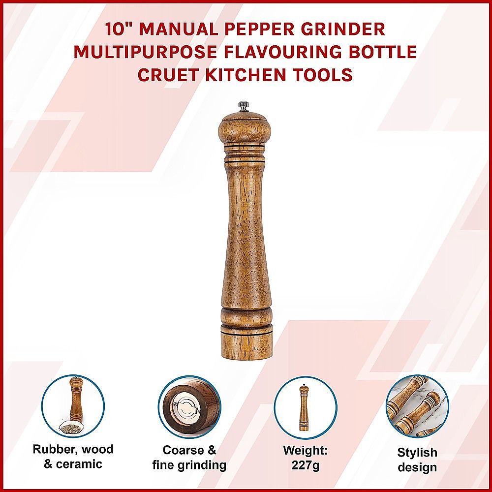 Randy & Travis Machinery Manual Pepper Grinder, 10 Inch
