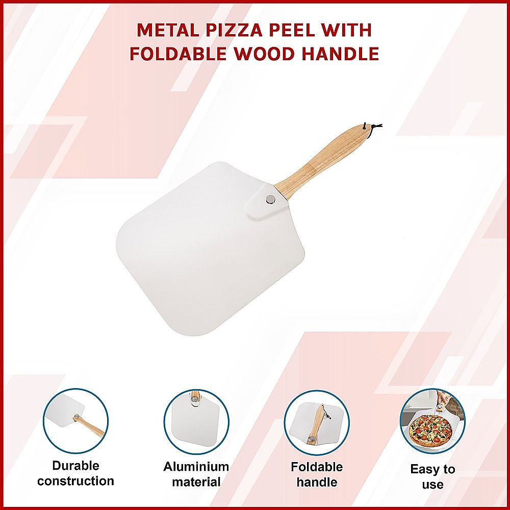 Randy & Travis Machinery Aluminium Pizza Peel with Folding Handle