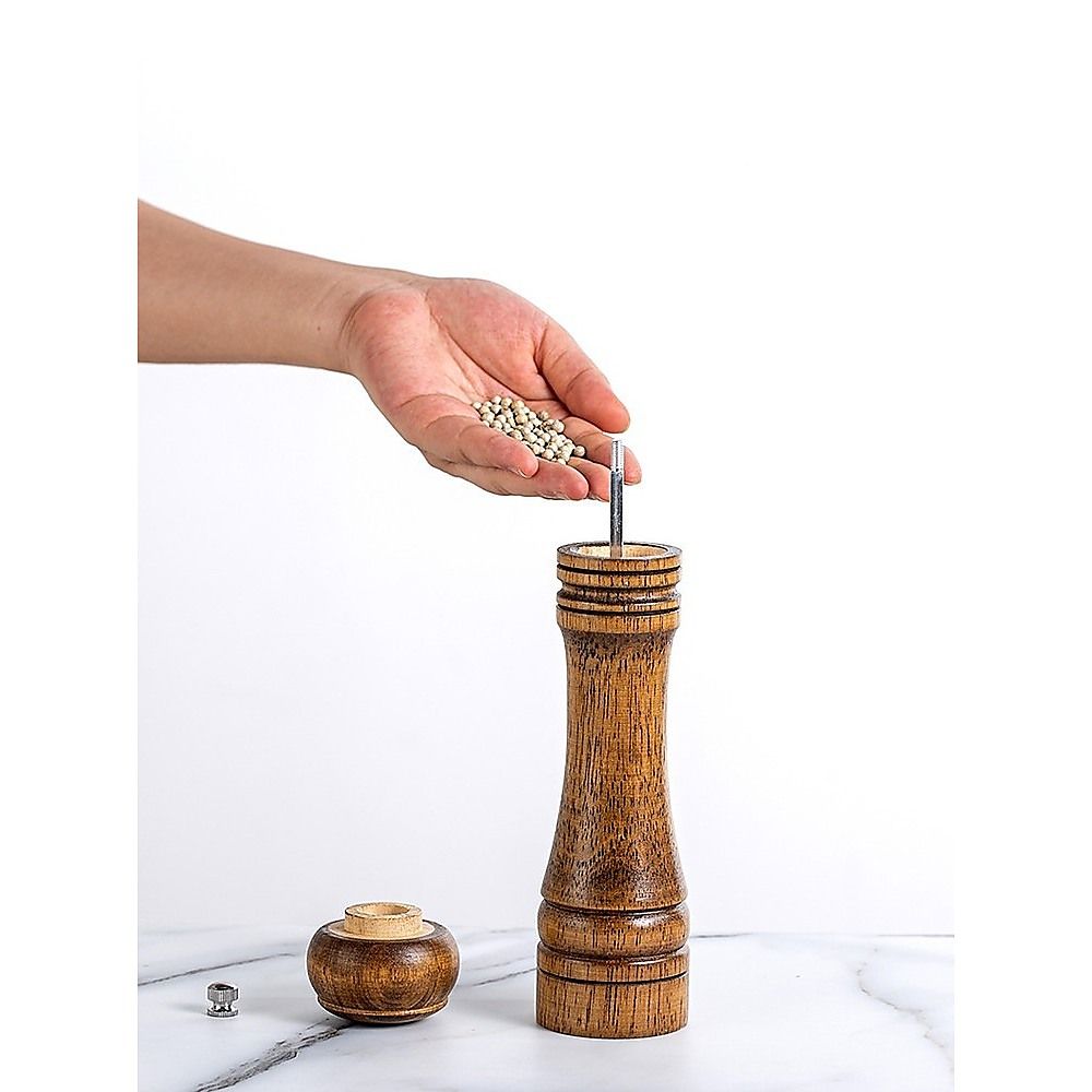 Randy & Travis Machinery Wooden Salt and Pepper Grinder, 21.5 cm