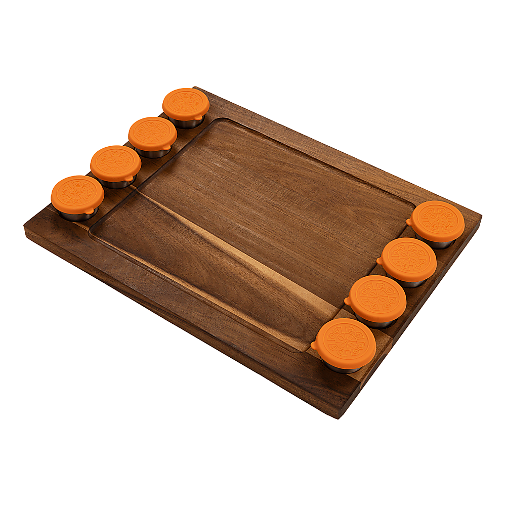 Randy & Travis Machinery Double Sided Acacia Board with 8 Cups