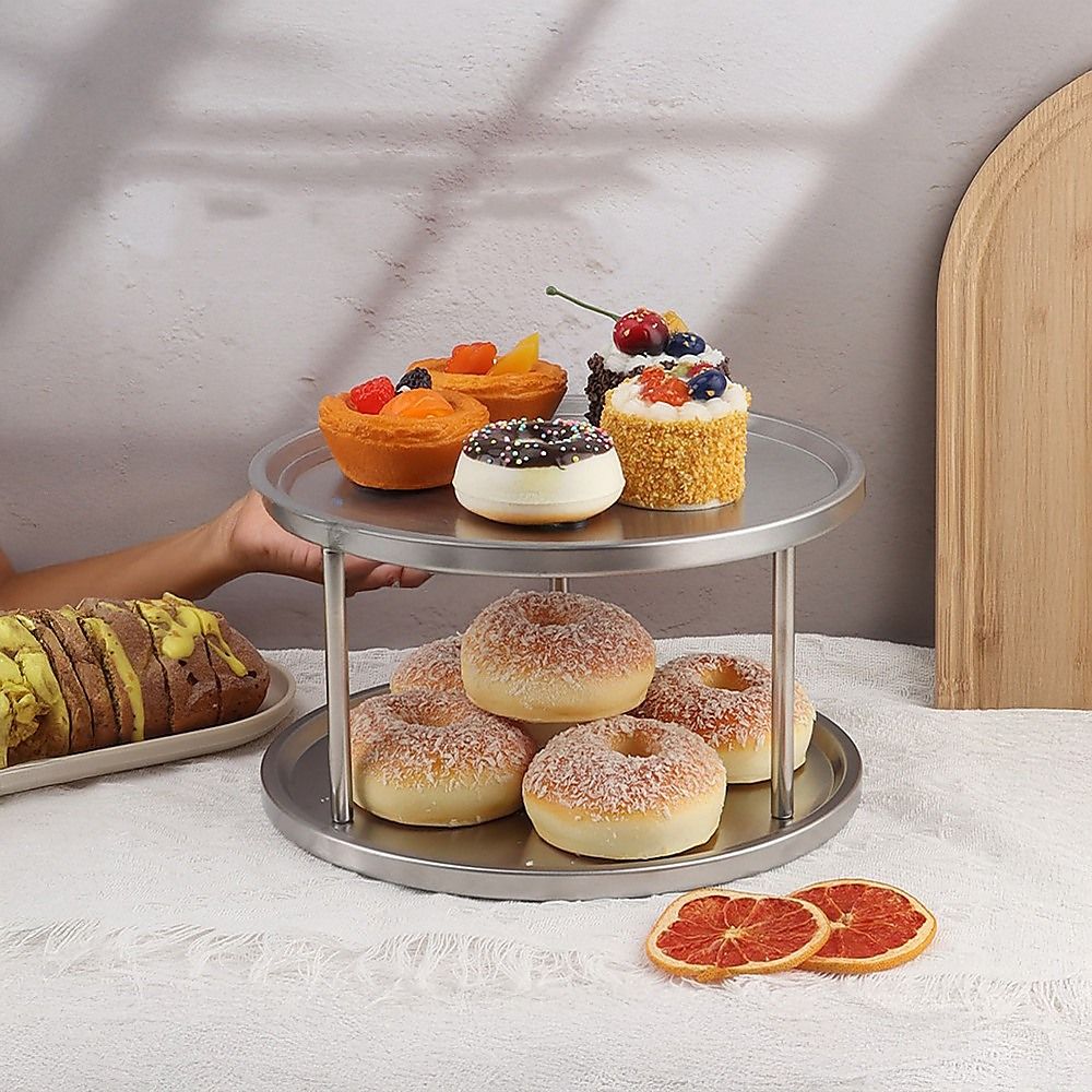 Randy & Travis Machinery 2 Tier Stainless Steel Lazy Susan