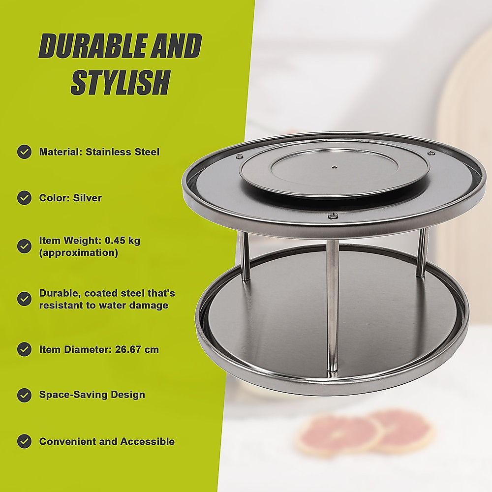 Randy & Travis Machinery 2 Tier Stainless Steel Lazy Susan
