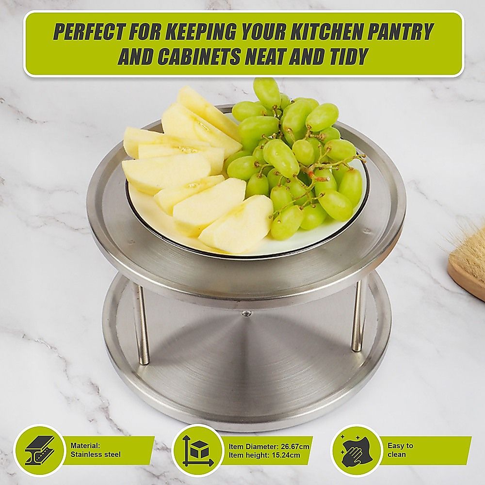Randy & Travis Machinery 2 Tier Stainless Steel Lazy Susan