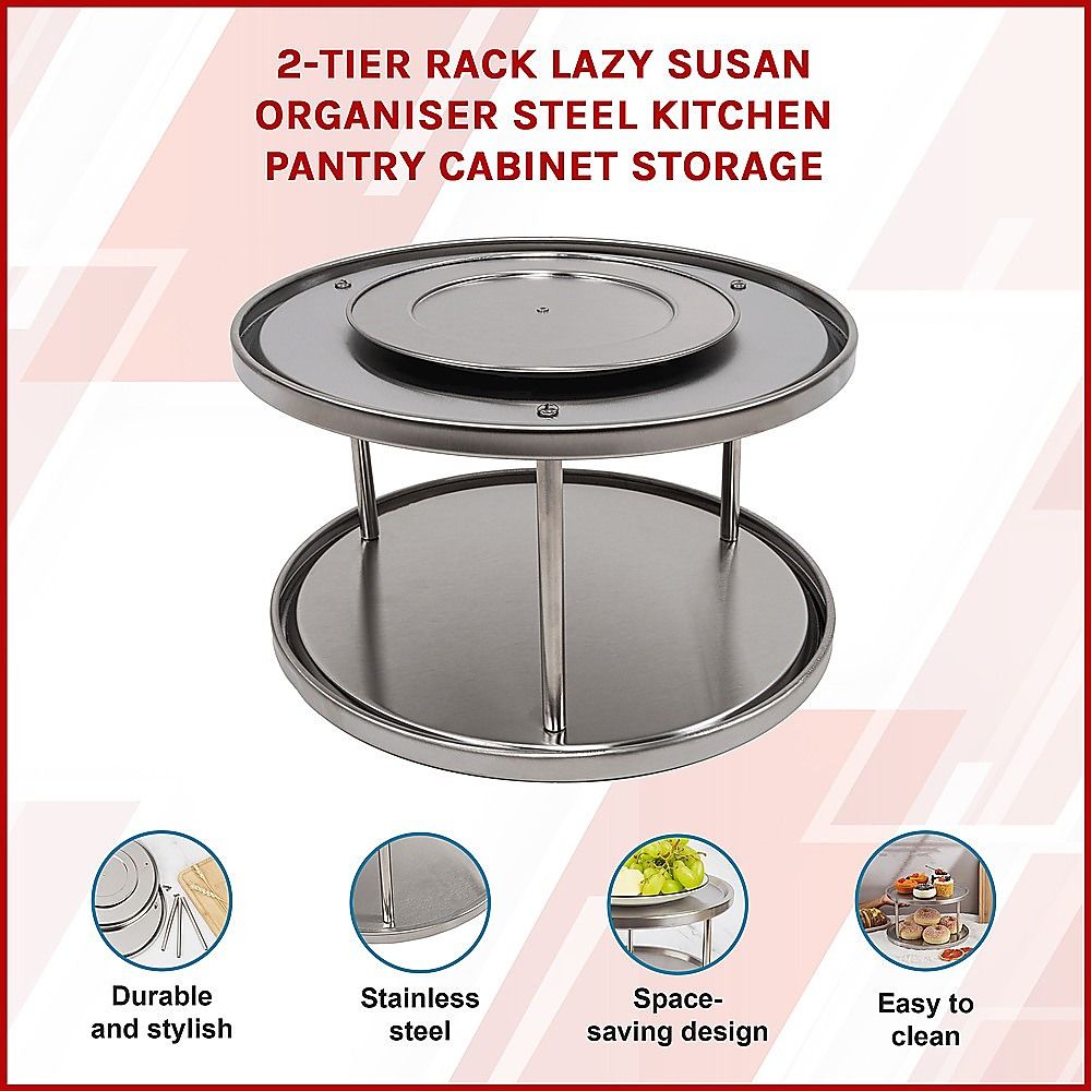 Randy & Travis Machinery 2 Tier Stainless Steel Lazy Susan