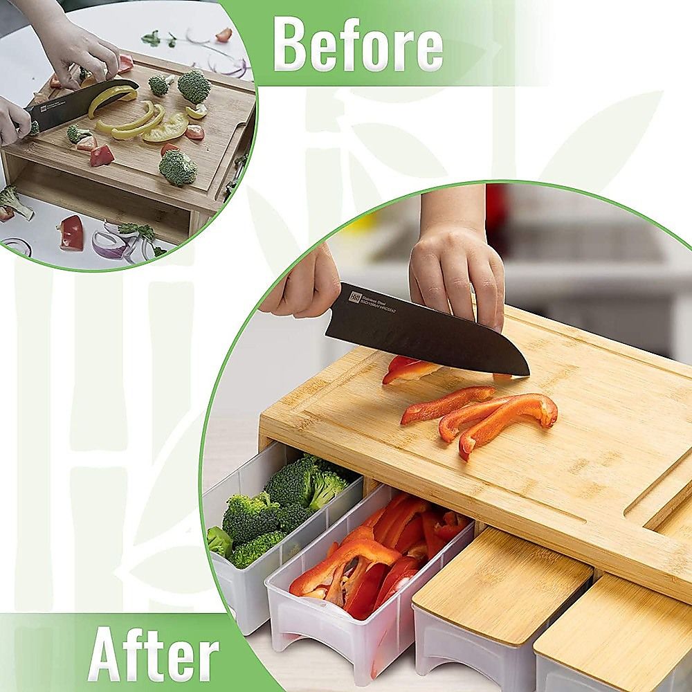 Randy & Travis Machinery Bamboo Cutting Board Prep Station