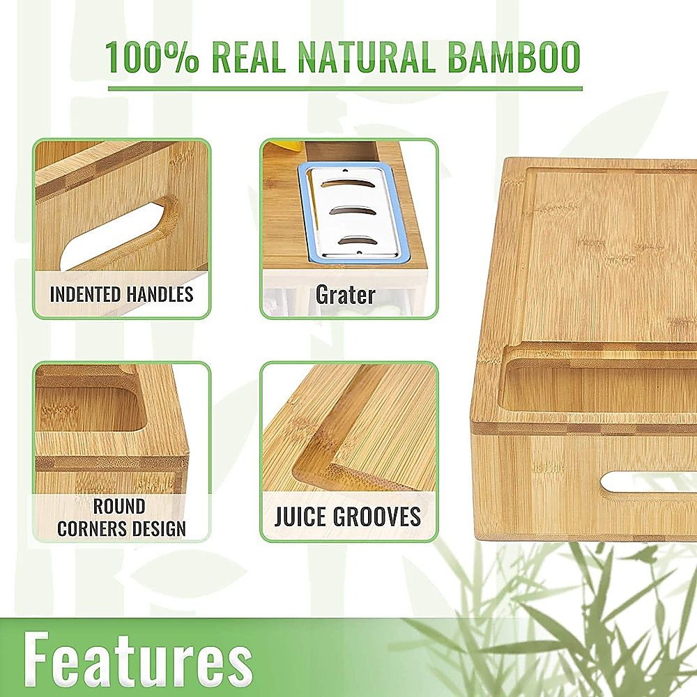 Randy & Travis Machinery Bamboo Cutting Board Prep Station