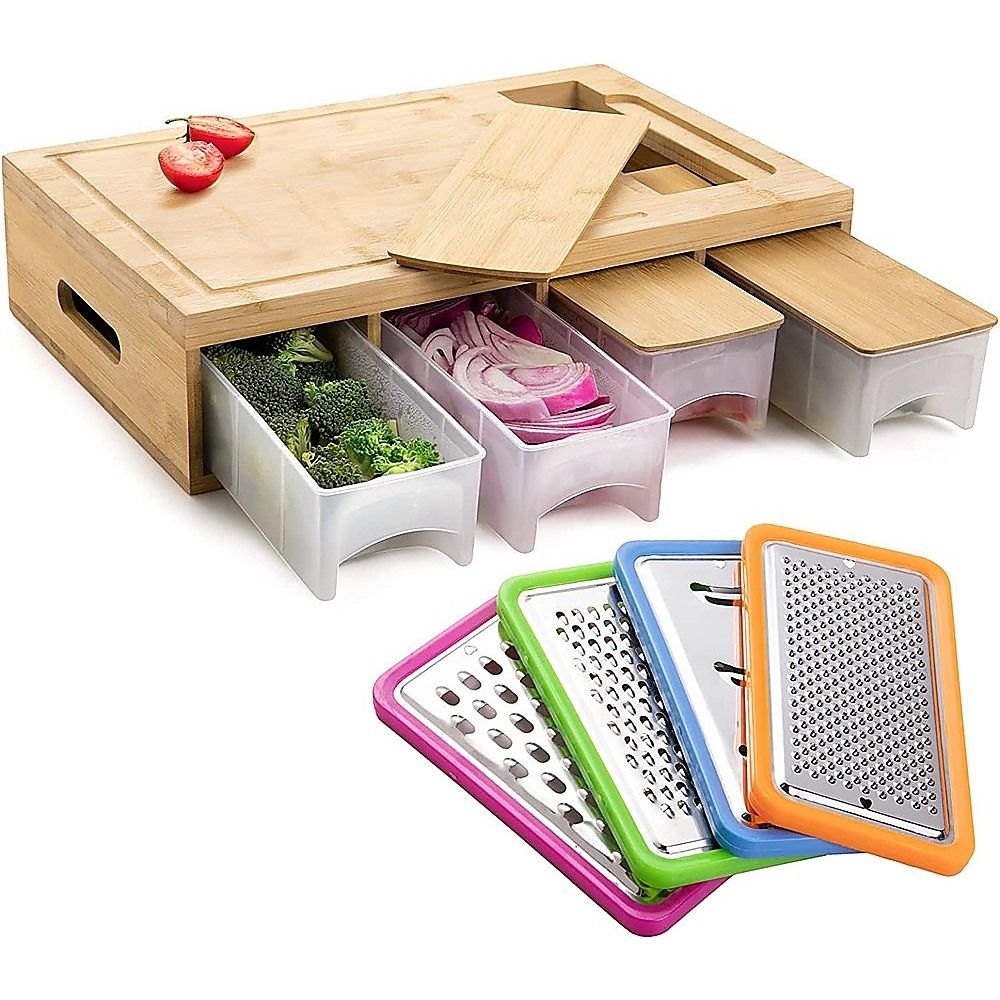 Randy & Travis Machinery Bamboo Cutting Board Prep Station