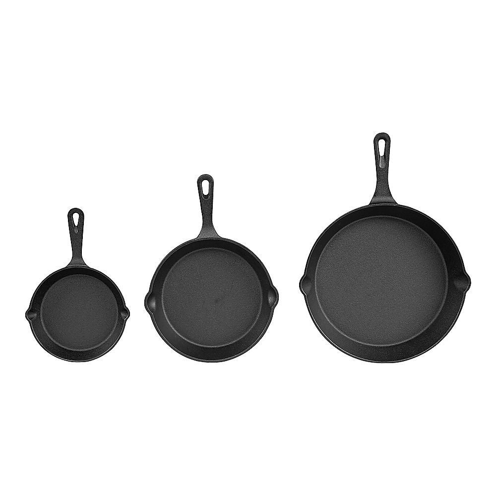 Randy & Travis Machinery Cast Iron Frying Pan Set, 3 Pieces
