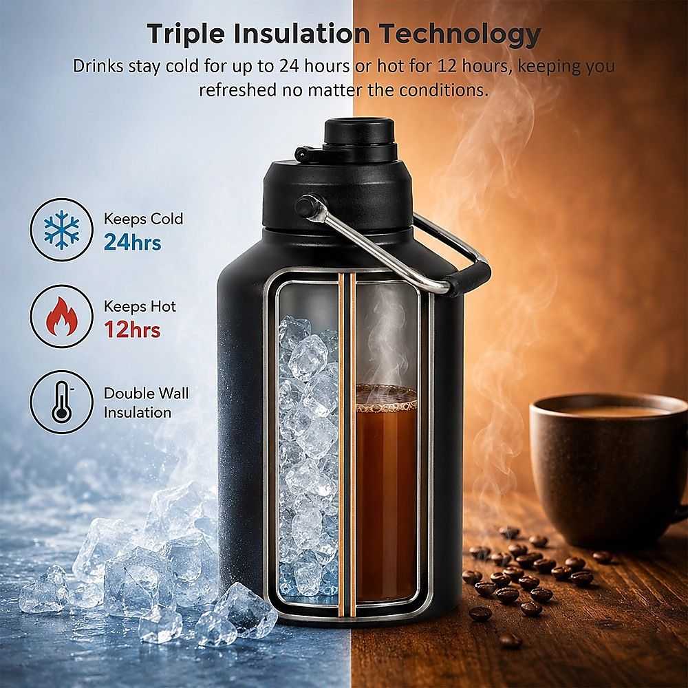 Randy & Travis Machinery Insulated Stainless Steel Drink Jug, 3.8 L
