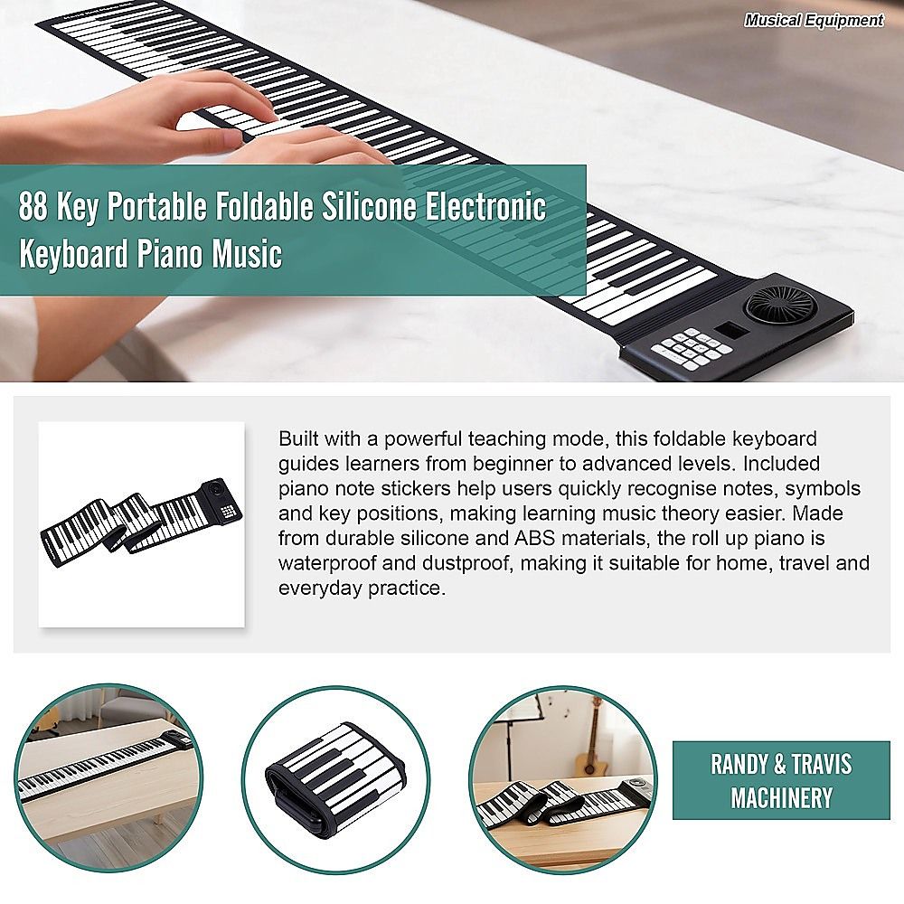 88 Key Foldable Silicone Electronic Piano Keyboard
