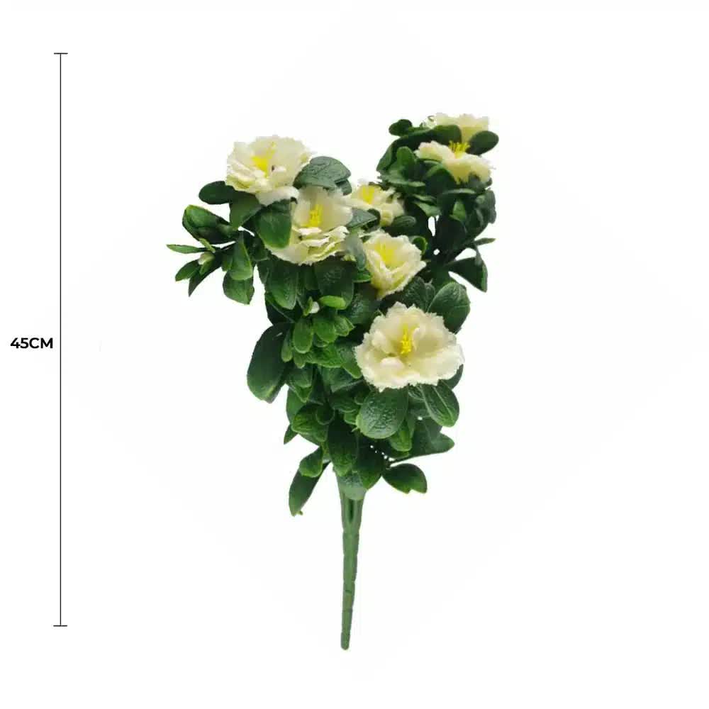Artificial White Hanging Rose Stem, UV Resistant