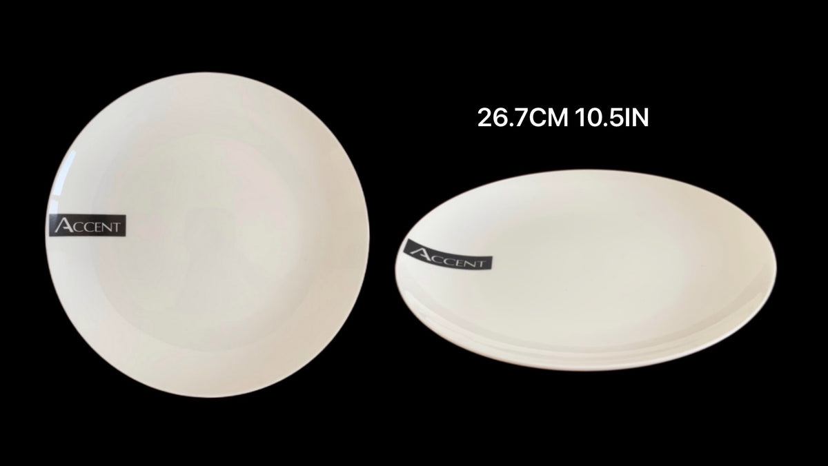 White Fine Bone China Dinner Plates, 26 cm, Pack of 24