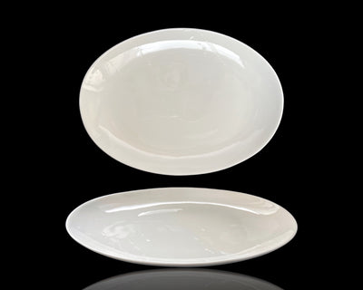 White Fine Bone China Oval Platters, 30 cm, Pack of 12