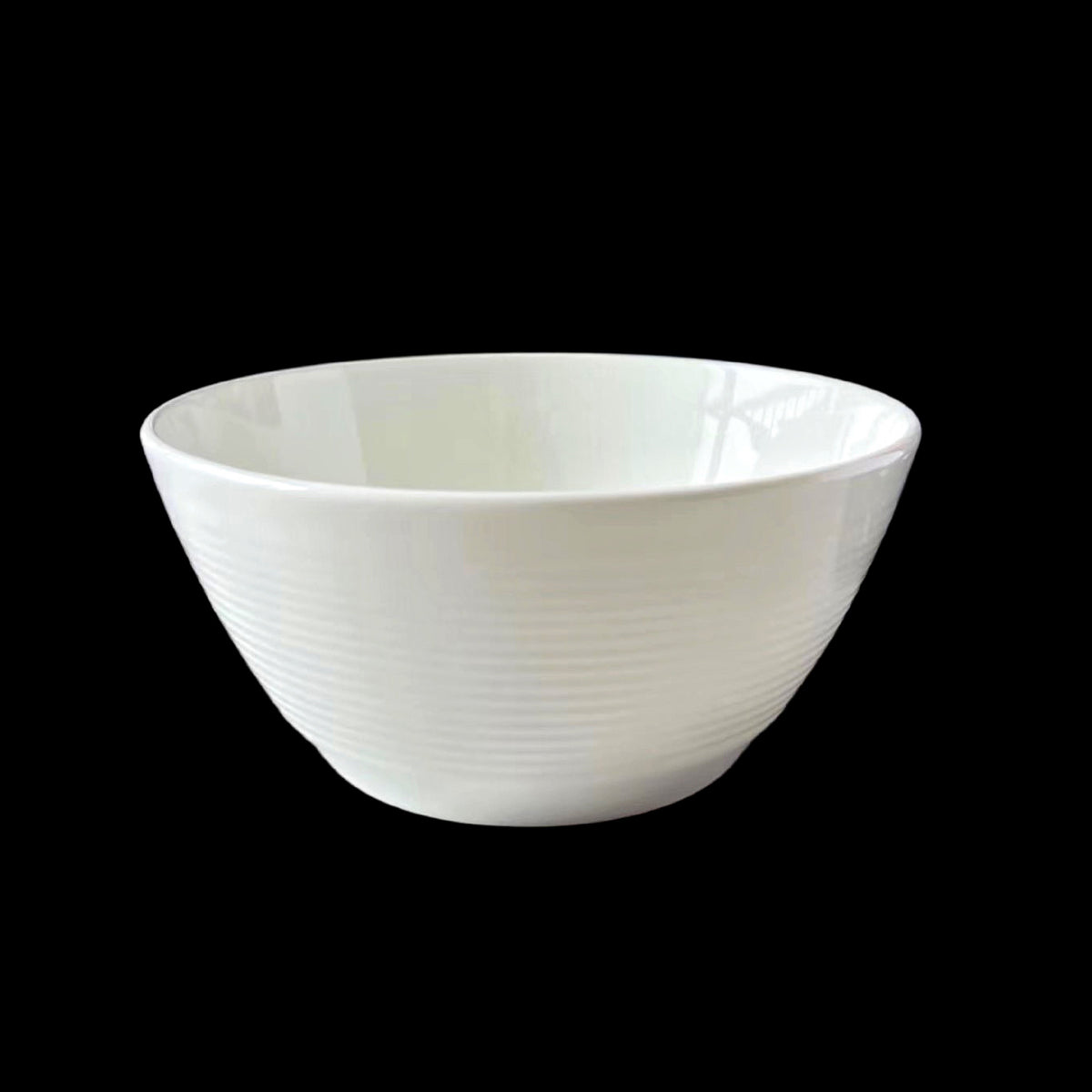 White Fine Bone China Embossed Bowls, Pack of 24, 16 x 7 cm