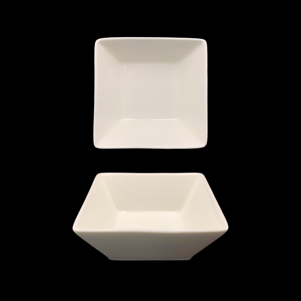 White Bone China Square Soup Bowls, 14 cm, 24 Pack