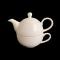 White Fine Bone China Teapot and Cup Sets, 8 Pack