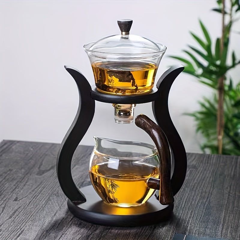 Lazy Kung Fu Glass Teapot Set with Infuser, Black