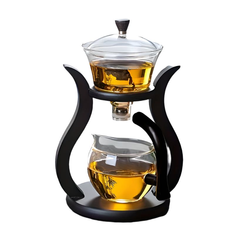 Lazy Kung Fu Glass Teapot Set with Infuser, Black