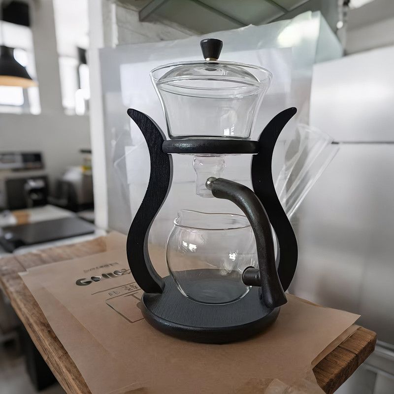 Lazy Kung Fu Glass Teapot Set with Infuser, Black