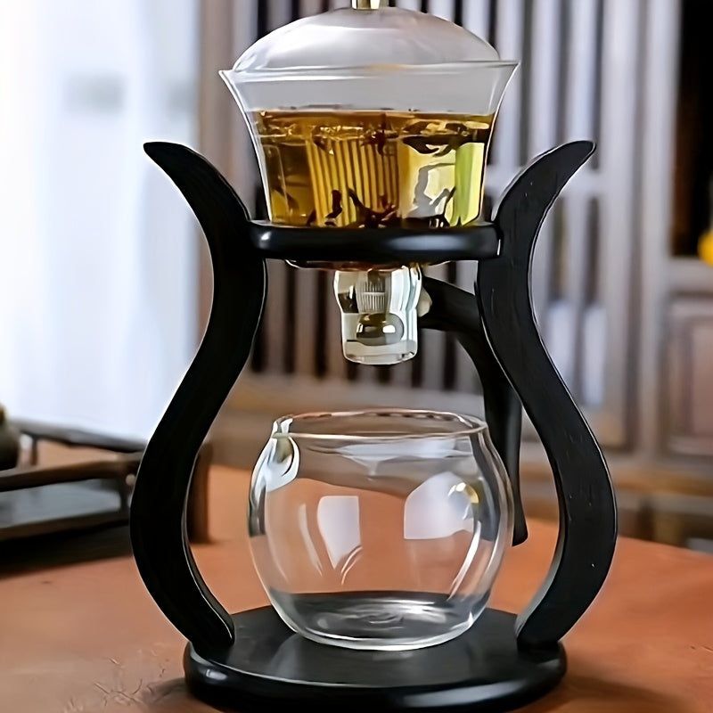 Lazy Kung Fu Glass Teapot Set with Infuser, Black