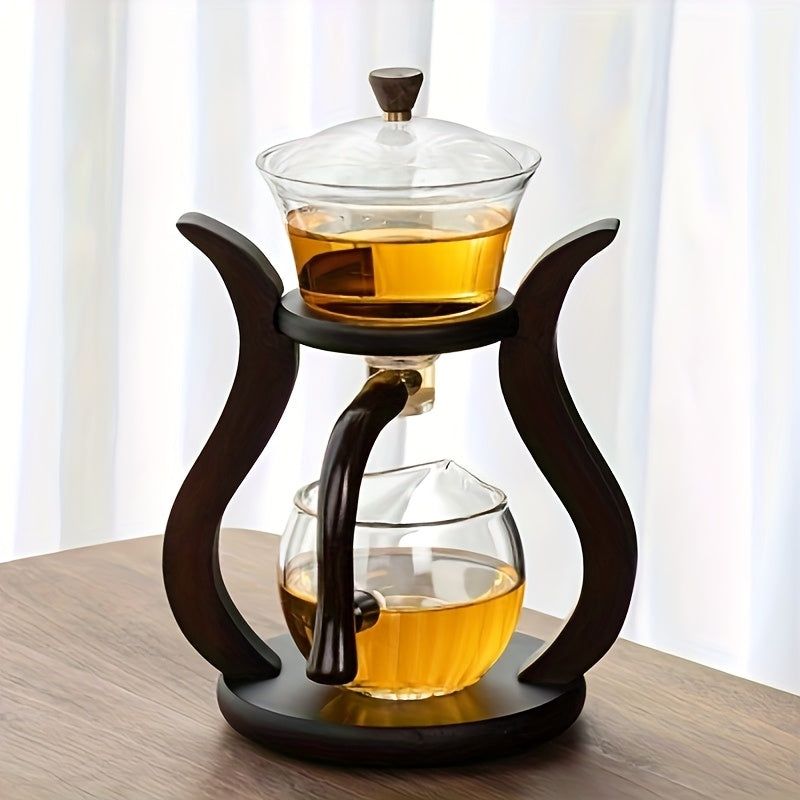 Lazy Kung Fu Glass Teapot Set with Infuser, Black