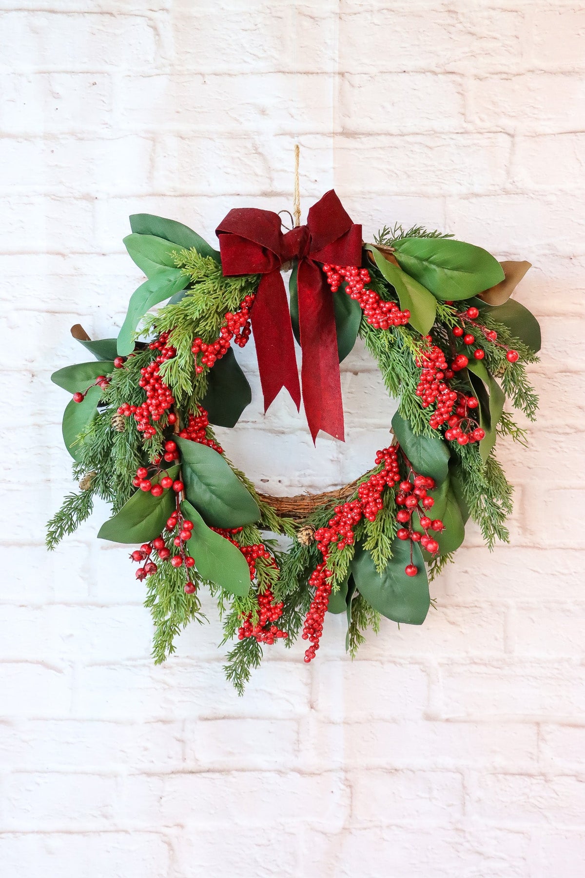 Berry and Cedar Christmas Wreath, 40 cm