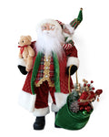 Santa with Teddy Bear and Elf Figure, 61 cm