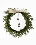 Pine Christmas Wreath with Bow and Bell