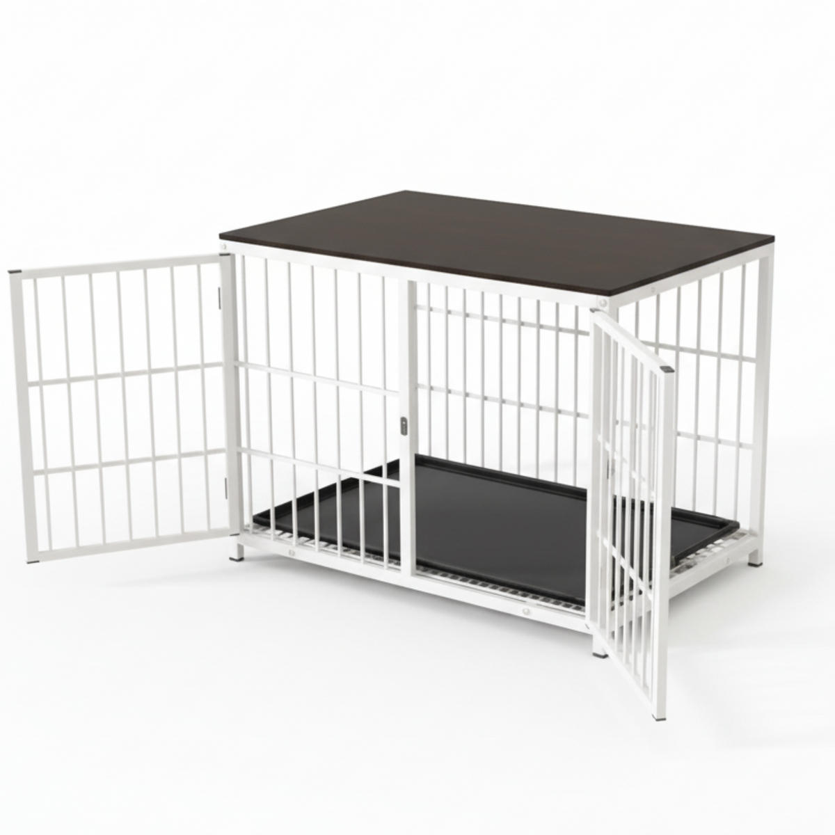 P&P White Walnut XL Dog Crate with Furniture Style Top