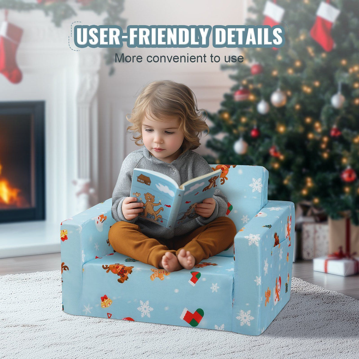 Foldable 2-in-1 Kids Sofa and Lounger