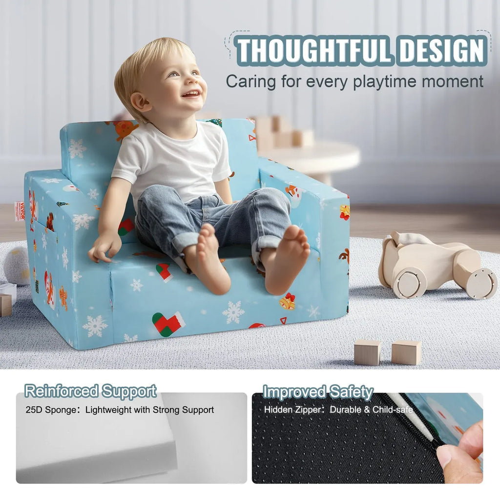 Foldable 2-in-1 Kids Sofa and Lounger