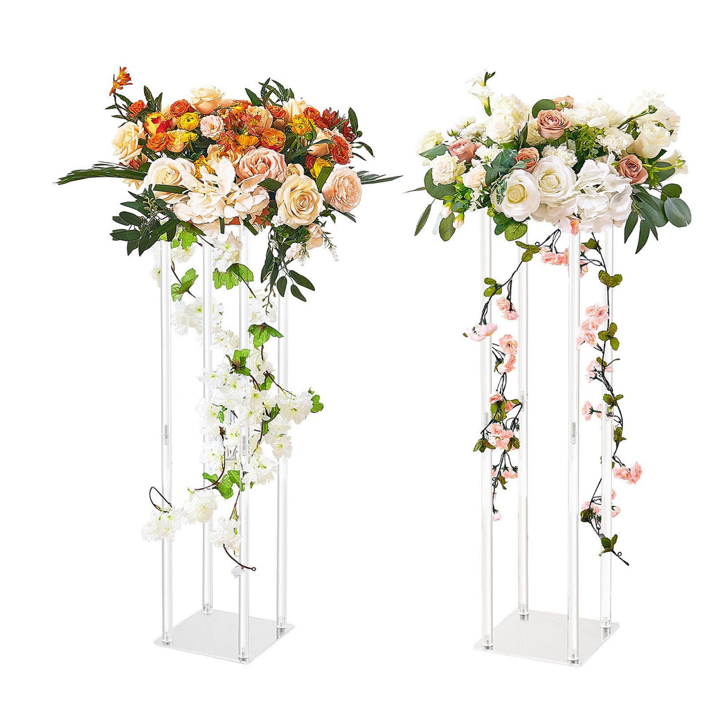 Acrylic Geometric Flower Stand Column, 80 cm, 2 Pack