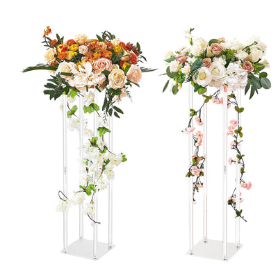 Acrylic Geometric Flower Stand Column, 80 cm, 2 Pack