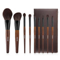 Makeup Brush Set with Wooden Handles and Storage Bag, 9 Pieces