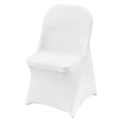 Stretch Spandex Folding Chair Covers, White, 12 Pack