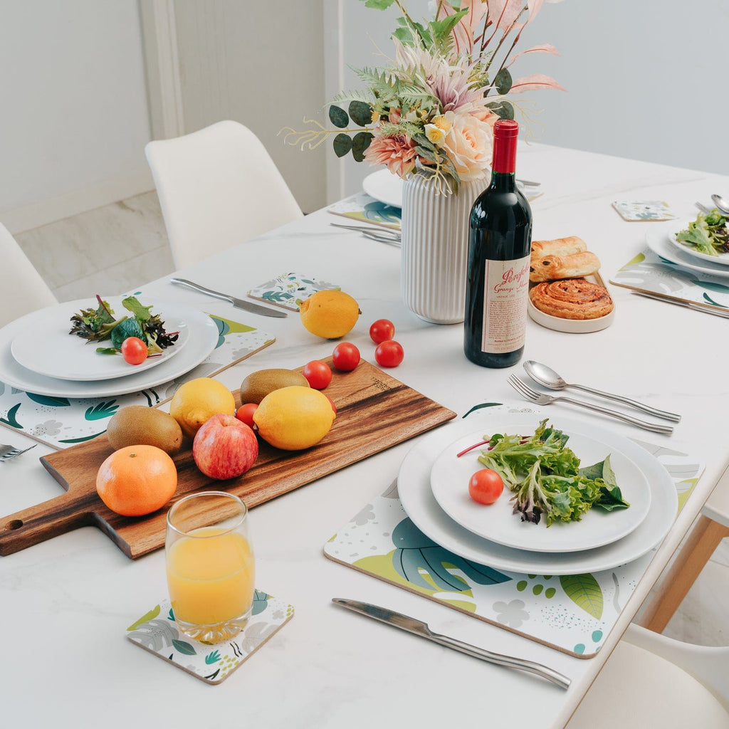 Clevinger Monstera MDF Placemats and Coasters, 8 Piece Set