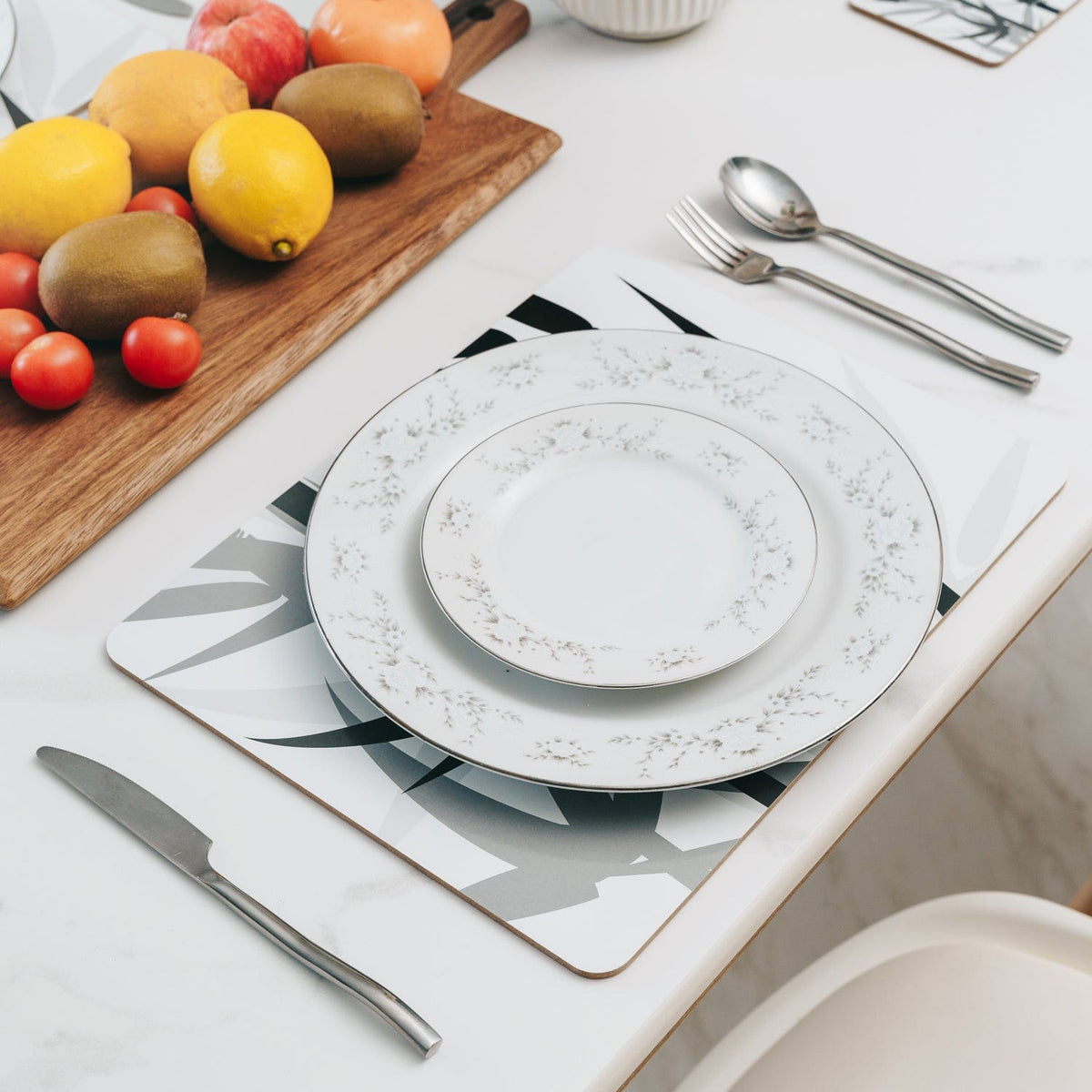 Clevinger Bamboo MDF Placemats and Coasters, 8 Piece Set