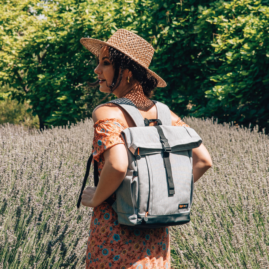 Flightmode Day Tripper Backpack, 14 L, Grey, shown in a real setting