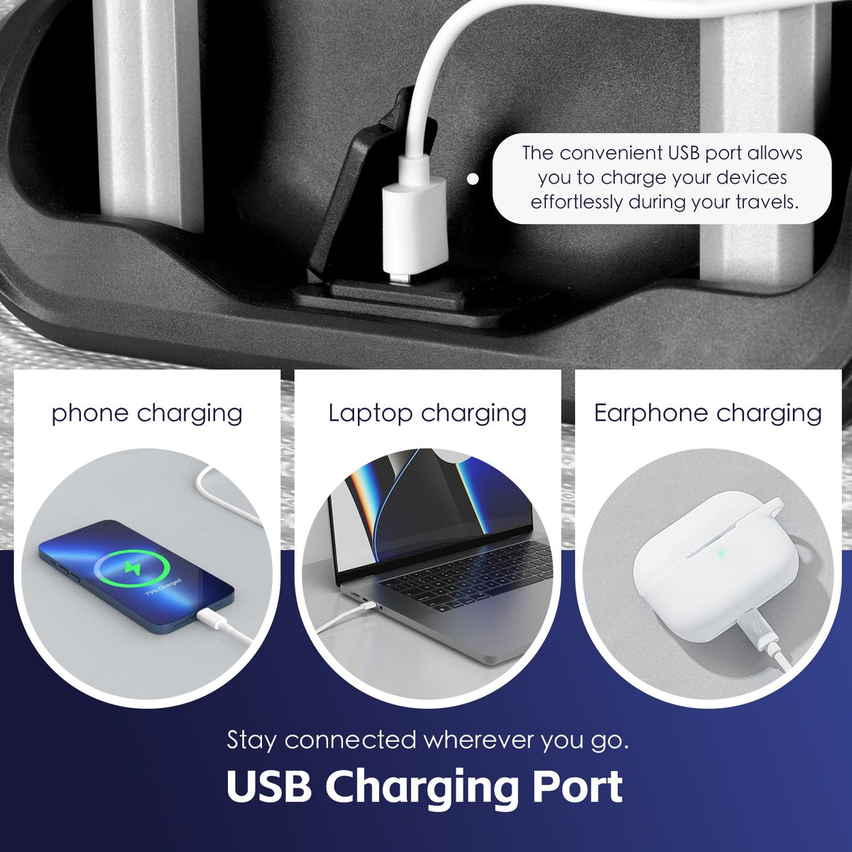 3 pcs 20"/24"/28" Digital Weighing Scale and USB Charging Port