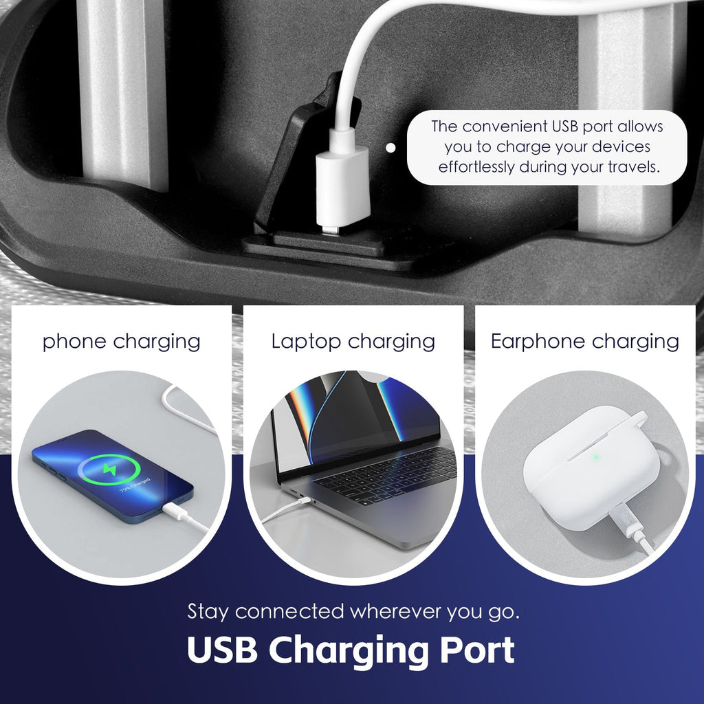 28" Digital Weighing Scale and USB Charging Port Lightweight Luggage