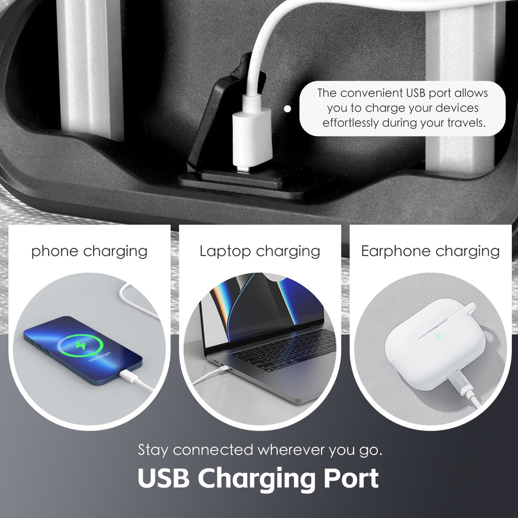 28" Digital Weighing Scale and USB Charging Port Lightweight Luggage