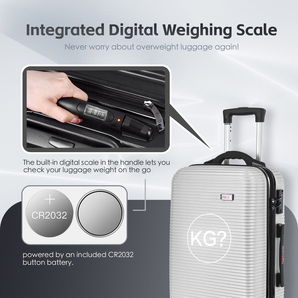 20" Digital Weighing Scale and USB Charging Port Lightweight Carry-on