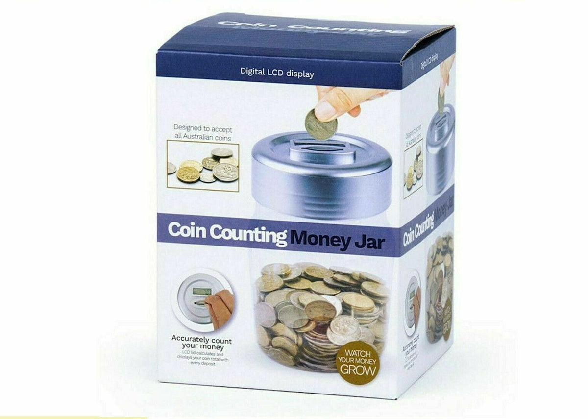 2 x Digital Coin Counting Money Jar Australian Coin