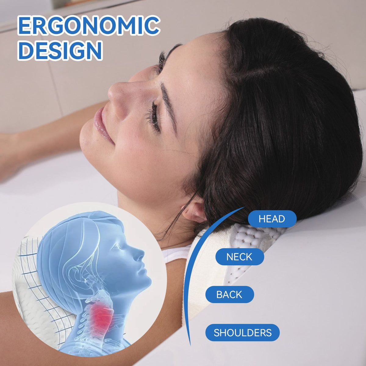 Suction Cup Bath Pillow, 30 x 20 cm