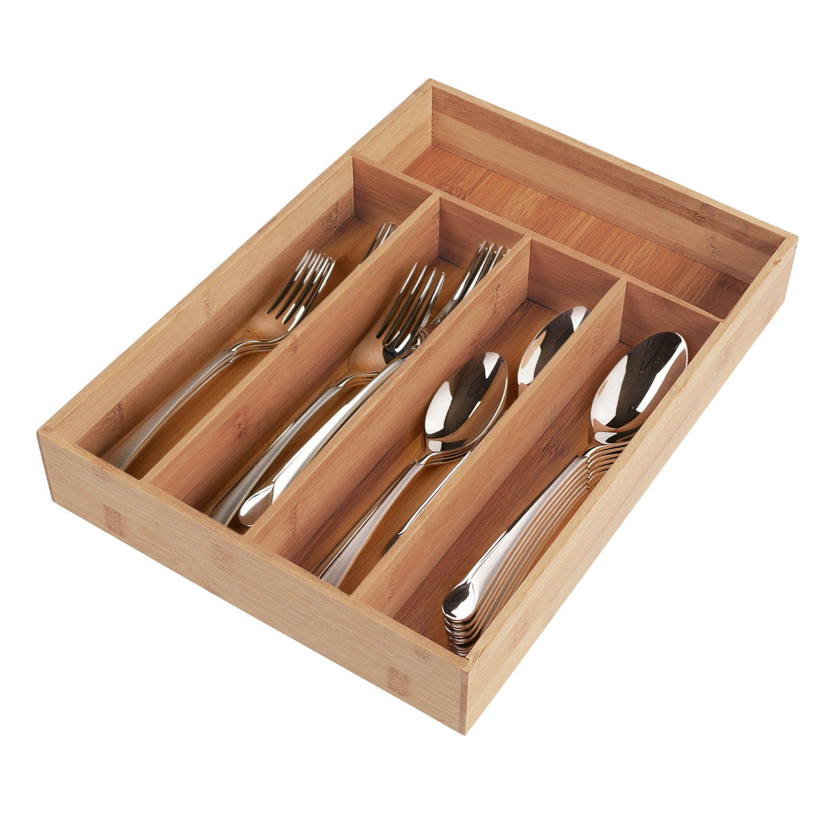 Extendable Bamboo Cutlery Tray, 35 x 25 cm