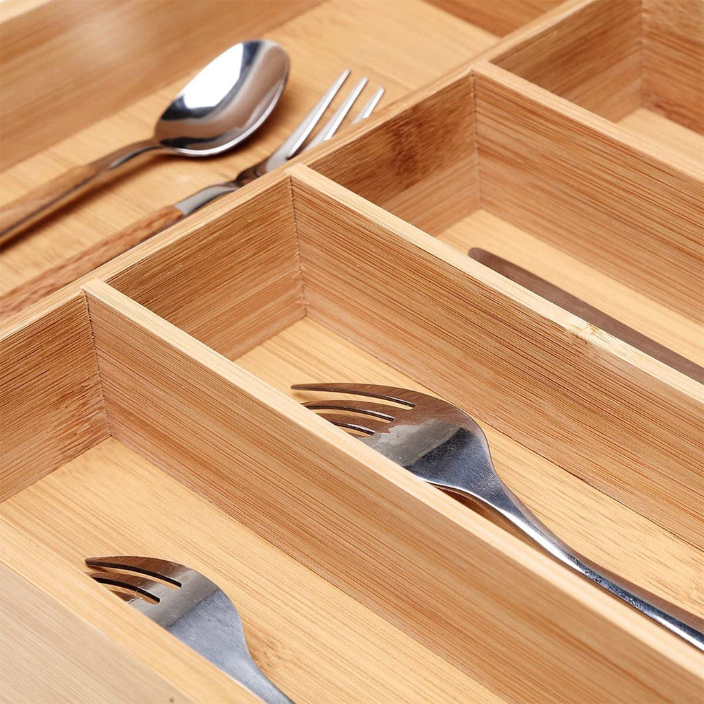 Extendable Bamboo Cutlery Tray, 35 x 25 cm