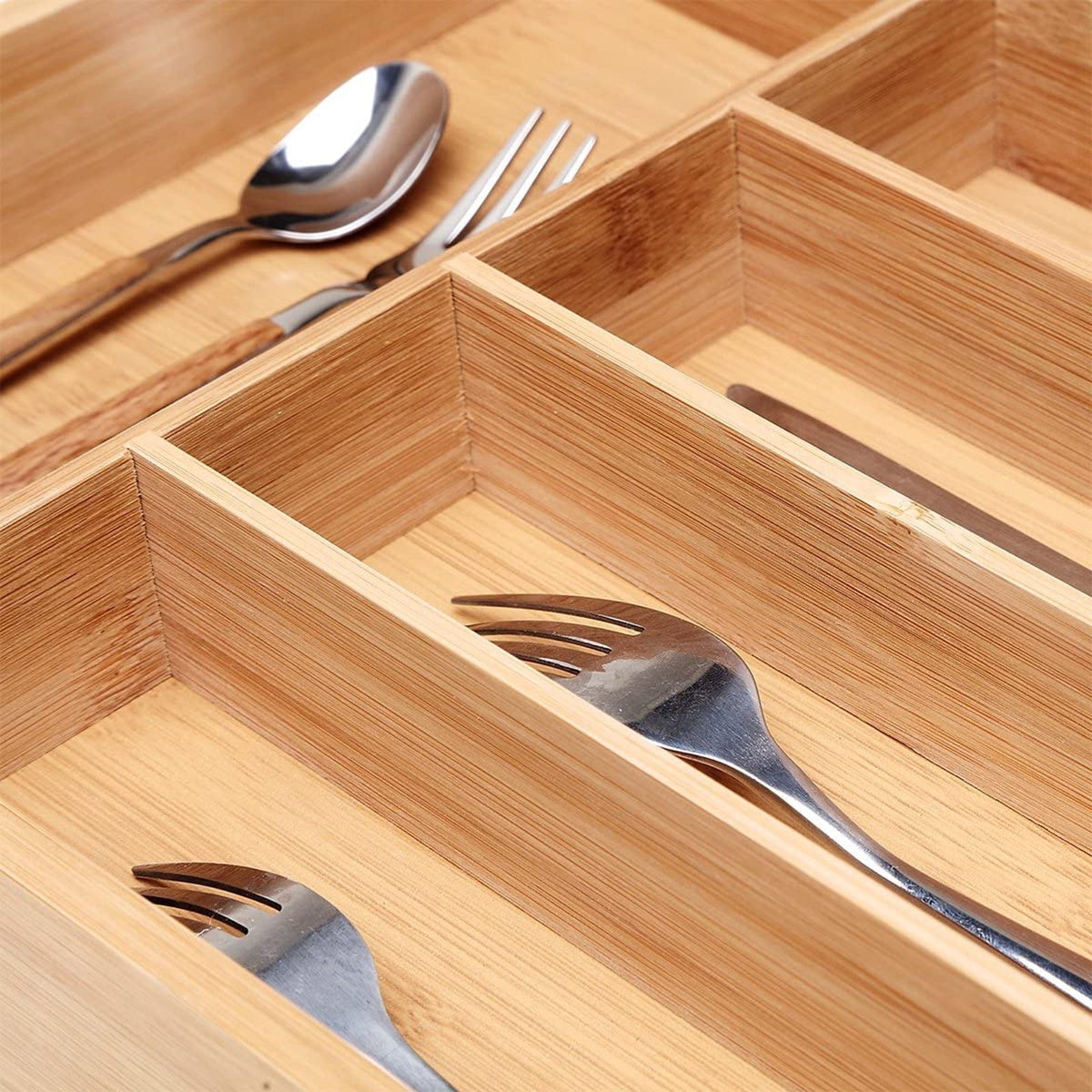 Extendable Bamboo Cutlery Tray, 35 x 25 cm
