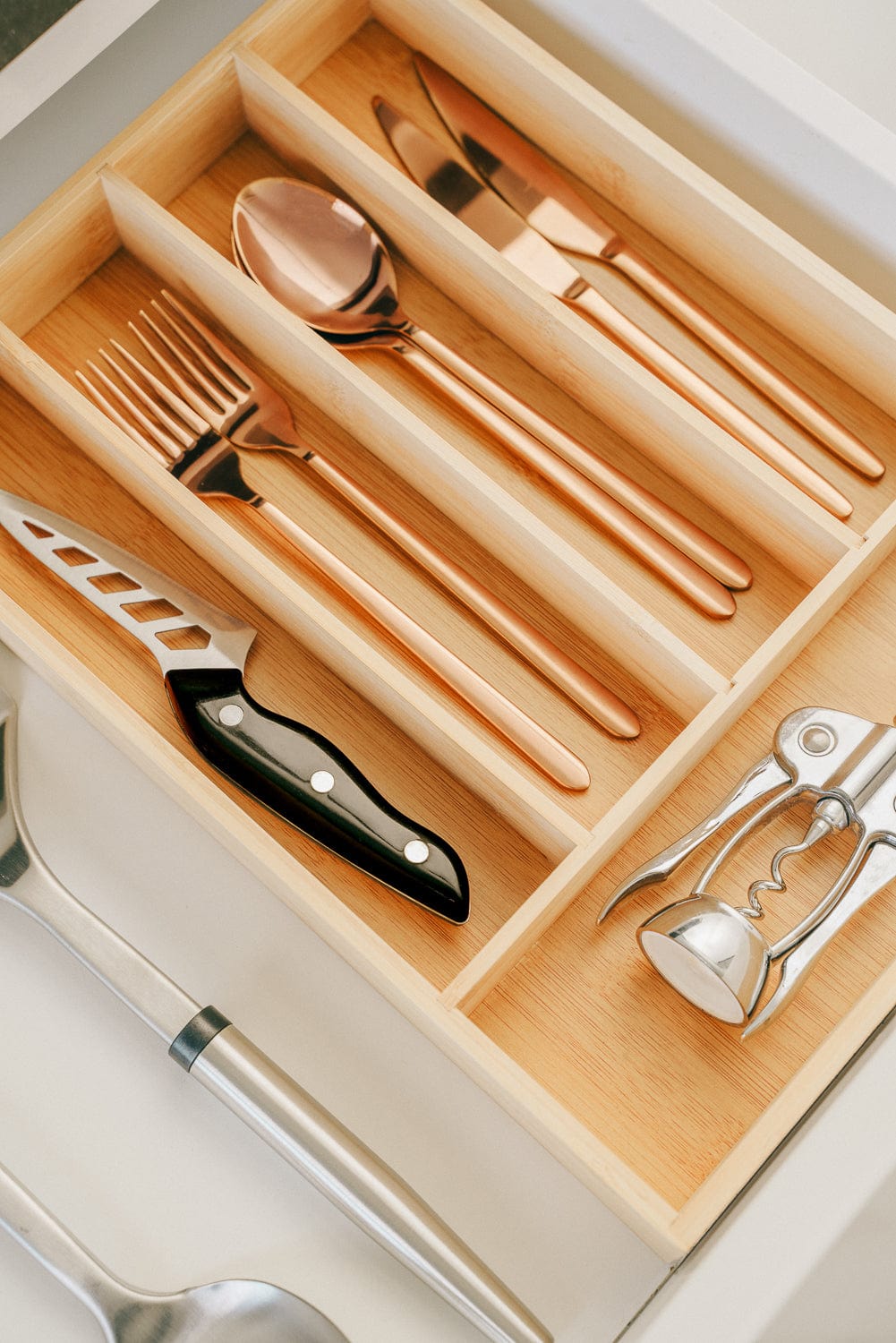 Extendable Bamboo Cutlery Tray, 35 x 25 cm