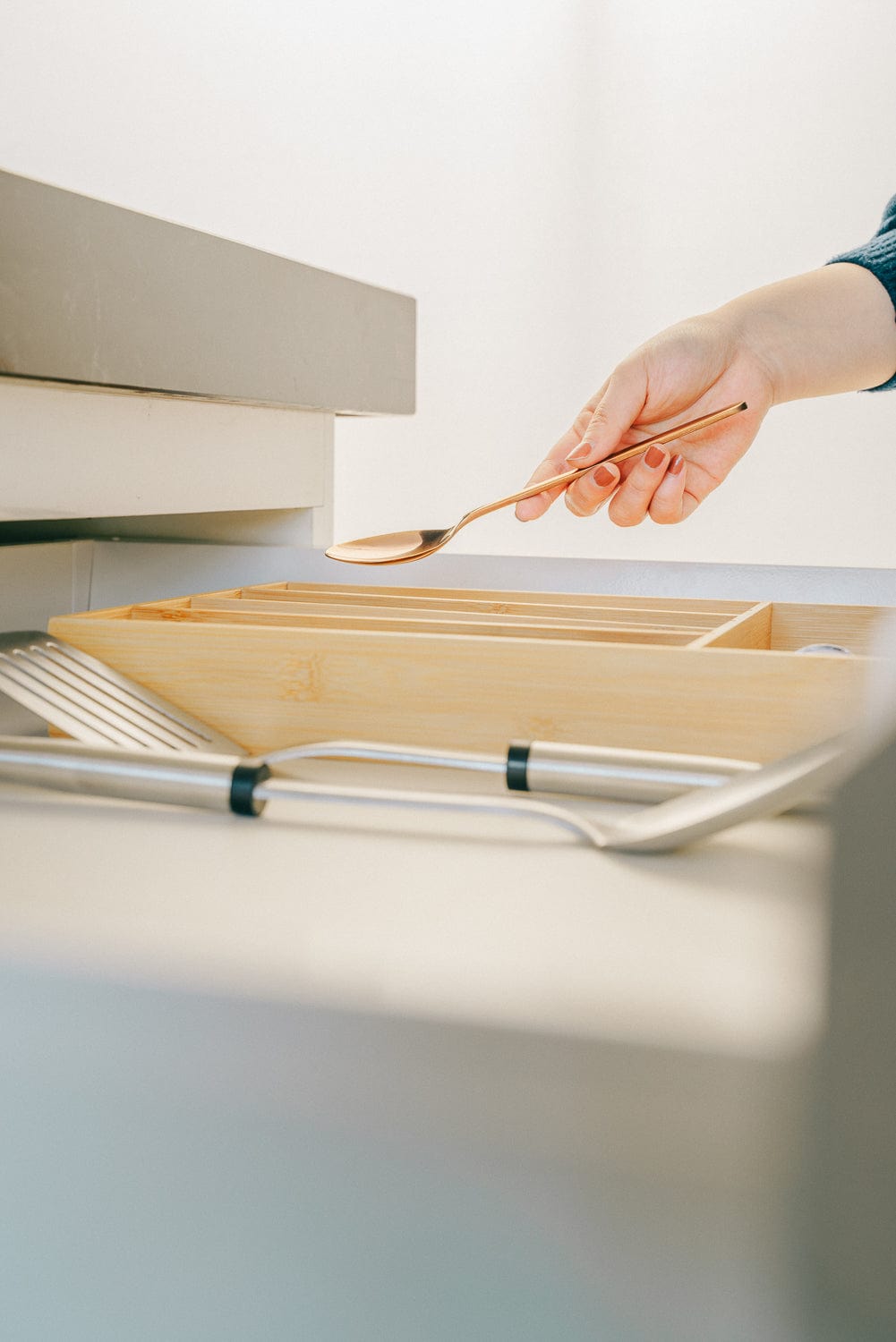Extendable Bamboo Cutlery Tray, 35 x 25 cm